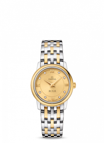 De Ville Prestige Quartz 27.4 Stainless Steel / Yellow Gold / Champagne / Bracelet