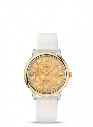 De Ville Prestige Quartz 32.7 Stainless Steel / Yellow Gold / Champagne Butterfly