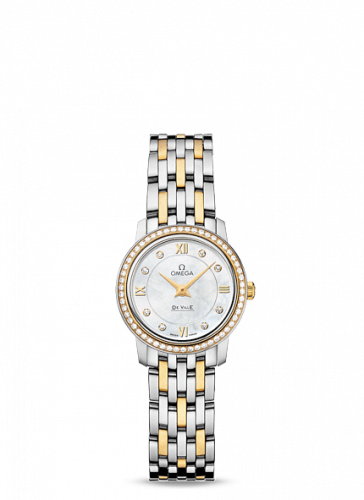 De Ville Prestige Quartz 24.4 Stainless Steel / Yellow Gold / Diamond / MOP / Bracelet