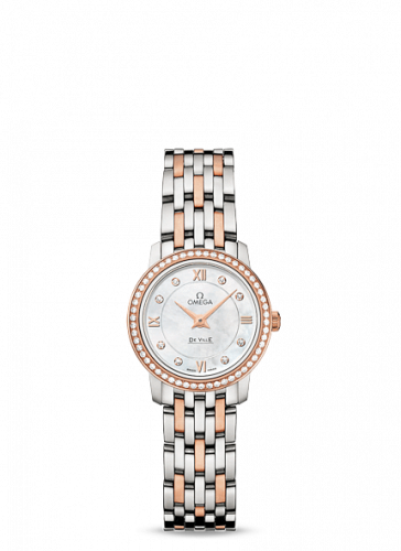 De Ville Prestige Quartz 24.4 Stainless Steel / Red Gold / Diamond / MOP / Bracelet