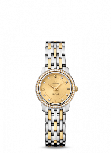 De Ville Prestige Quartz 24.4 Stainless Steel / Yellow Gold / Diamond / Champagne / Bracelet