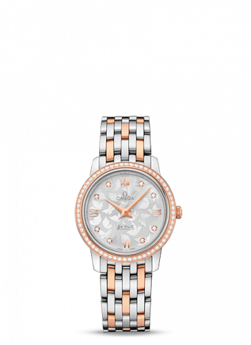 De Ville Prestige Quartz 27.4 Stainless Steel / Red Gold / MOP Butterfly / Bracelet