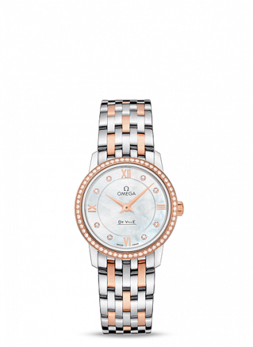 De Ville Prestige Quartz 27.4 Stainless Steel / Red Gold / Diamond / MOP / Bracelet
