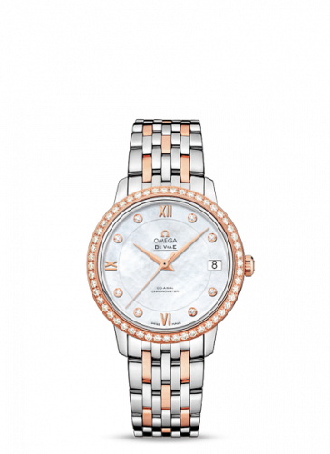 De Ville Prestige Co-Axial 32.7 Stainless Steel / Red Gold / Diamond / MOP / Bracelet