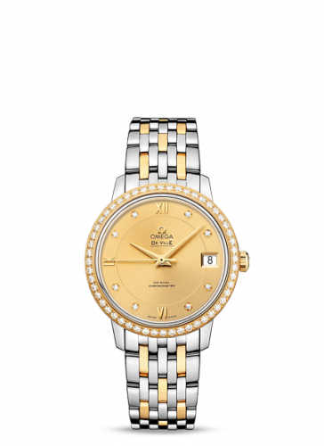 De Ville Prestige Co-Axial 32.7 Stainless Steel / Yellow Gold / Diamond / Champagne / Bracelet