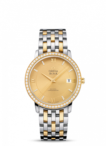 De Ville Prestige Co-Axial 36.8 Stainless Steel / Yellow Gold / Champagne / Diamond / Bracelet