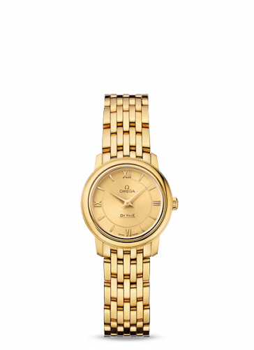 De Ville Prestige Quartz 24.4 Yellow Gold / Champagne / Bracelet