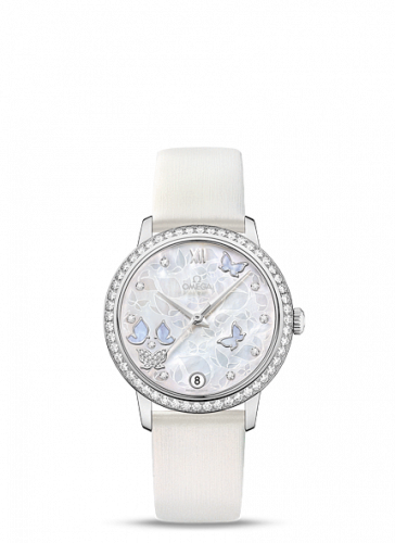 De Ville Prestige Co-Axial 32.7 White Gold / MOP Butterfly / Diamond