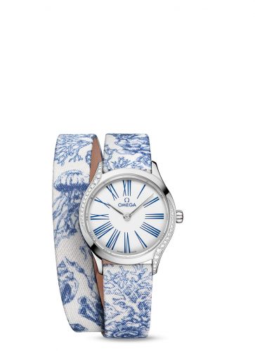 Mini Trésor Quartz 26 Stainless Steel - Diamond / White - Blue / Toile de Jouy - Double Tour