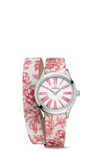 Mini Trésor Quartz 26 Stainless Steel - Diamond / White - Rose / Toile de Jouy - Double Tour
