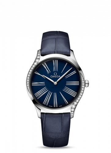 De Ville Trésor 36 Stainless Steel / Blue - Roman / Alligator