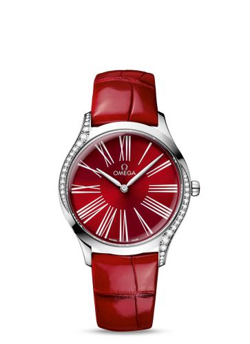 De Ville Trésor 36 Stainless Steel / Red - Roman / Alligator