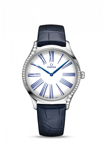 De Ville Trésor 39 Stainless Steel / White - Roman / Alligator