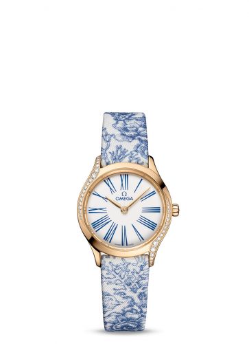Mini Trésor Quartz 26 Moonshine Gold - Diamond / White - Blue / Toile de Jouy