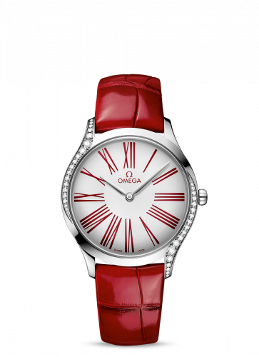 De Ville Trésor 36 Stainless Steel / White - Roman / Alligator