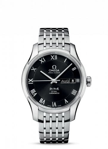 De Ville Co-Axial Annual Calendar Stainless Steel / Black / Bracelet