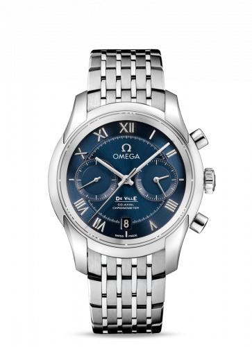 De Ville Co-Axial 42 Chronograph Stainless Steel / Blue / Bracelet