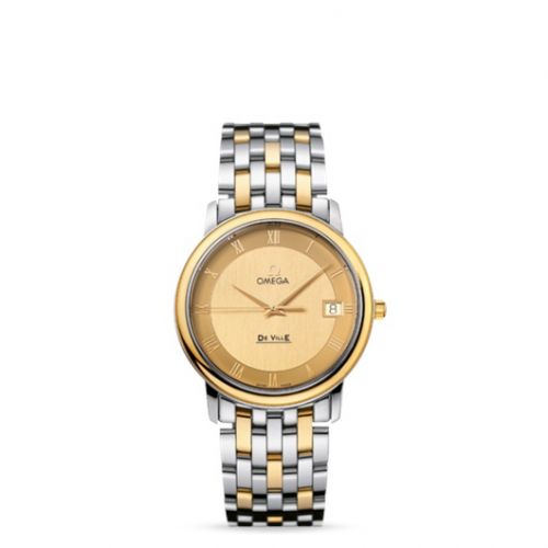 De Ville Prestige Quartz 34.4 Stainless Steel / Yellow Gold / Champagne / Bracelet