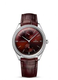 De Ville Trésor Master Chronometer Power Reserve Stainless Steel / Diamond / Burgundy