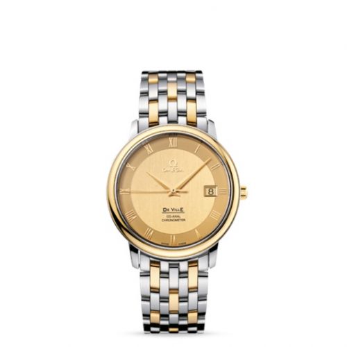 De Ville Prestige Co-Axial 36.5 Stainless Steel / Yellow Gold / Champagne / Bracelet