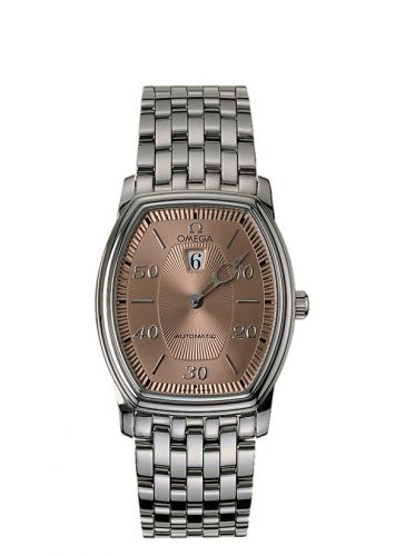 De Ville Tonneau Automatic Jump Hour Stainless Steel / Salmon / Bracelet