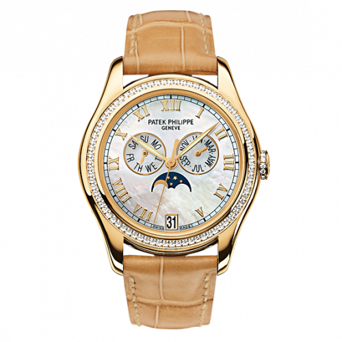 Annual Calendar 4936 Yellow Gold Diamond Mother of Pearl