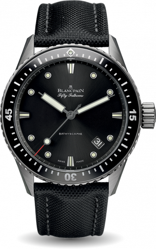 Fifty Fathoms Bathyscaphe Titanium / Black / Black Canvas