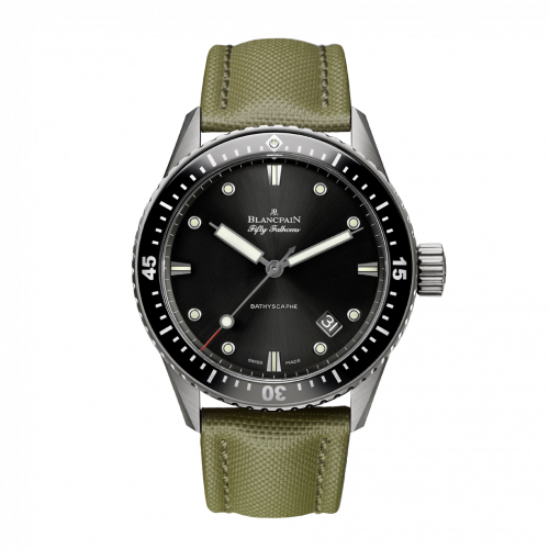 Fifty Fathoms Bathyscaphe Titanium / Black / Sand Canvas