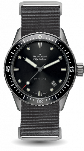Fifty Fathoms Bathyscaphe Titanium / Black / Grey Nato