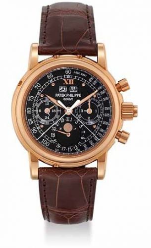 Perpetual Calendar Split Seconds Chronograph 5004 Rose Gold / Black Roman