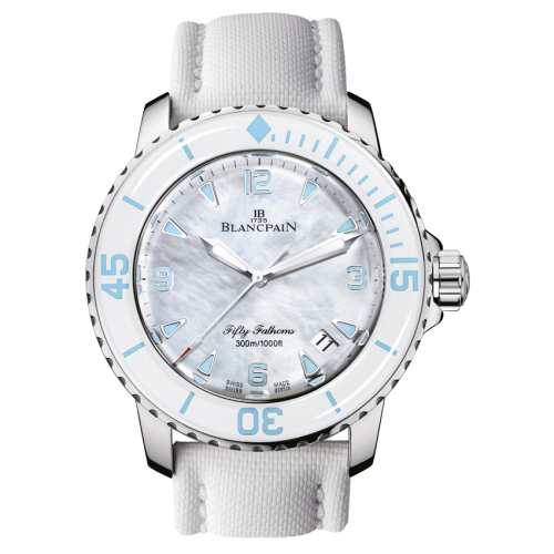 Fifty Fathoms Automatique Stainless Steel / White Mother Of Pearl / White Canvas