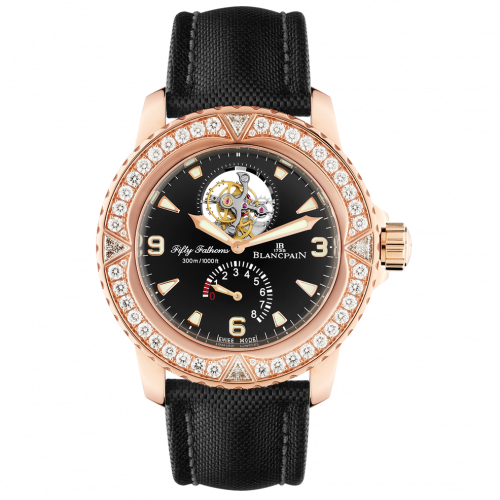 Fifty Fathoms Tourbillon 8 Jours Red Gold / Diamonds / Black Canvas