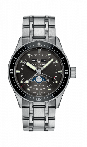 Fifty Fathoms Bathygraphe Quantième Complet Black / Grey / Stainless Steel
