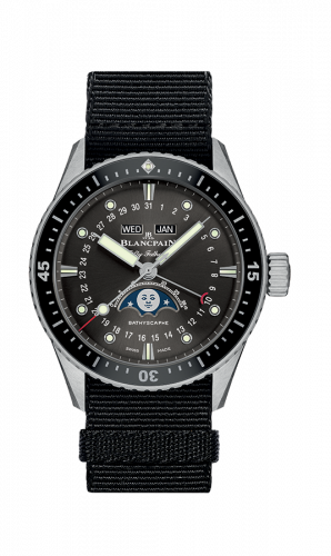 Fifty Fathoms Bathygraphe Quantième Complet Black / Grey / Black NATO