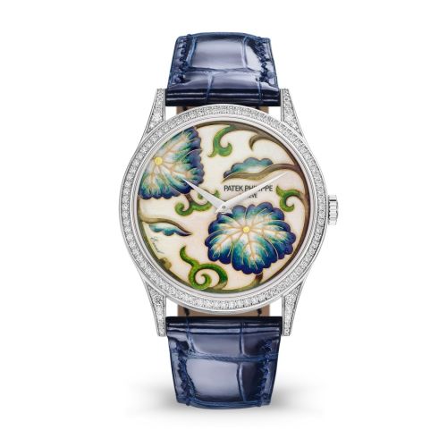 Calatrava 5077 White Gold / Japanese Floral Motifs
