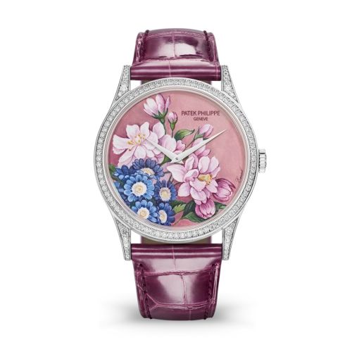 Calatrava 5077 White Gold / Portrait of Flowers