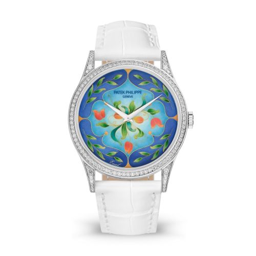Calatrava 5077 White Gold / Diamond / Floral Caprice