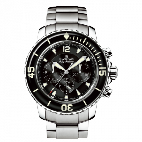 Fifty Fathoms Chronographe Flyback Stainless / Black / Bracelet