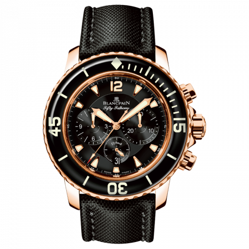 Fifty Fathoms Chronographe Flyback Red Gold / Black / Black Canvas