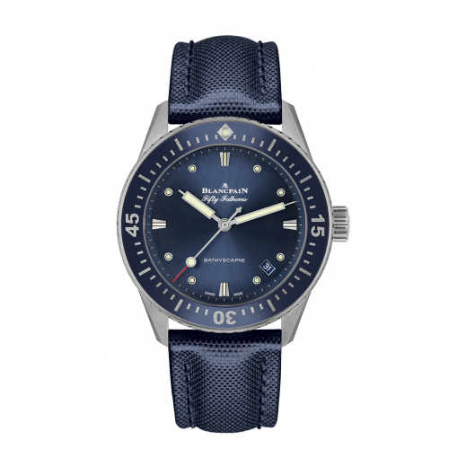 Fifty Fathoms Bathyscaphe Stainless Steel / Blue / Blue Canvas