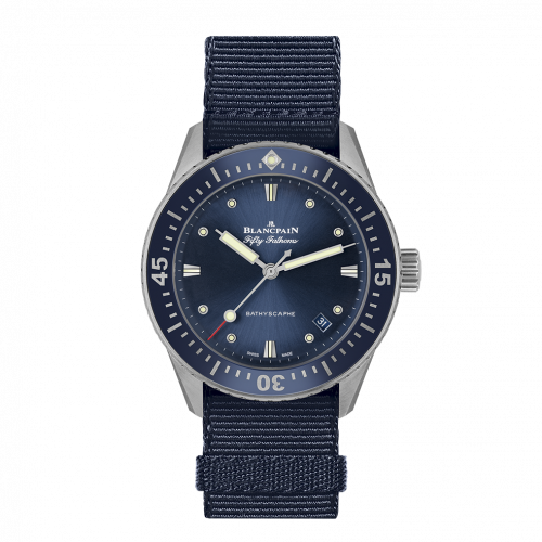 Fifty Fathoms Bathyscaphe Stainless Steel / Blue / Blue Nato