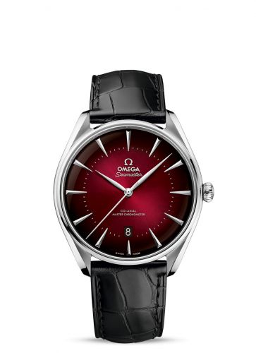 Seamaster Master Co-Axial 39.5 Omega Boutique Edition Stainless Steel / Red / Alligator