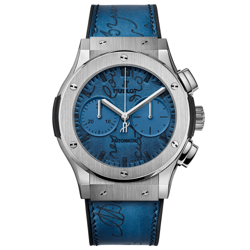 Classic Fusion 45 Chronograph Berluti Scritto Ocean Blue