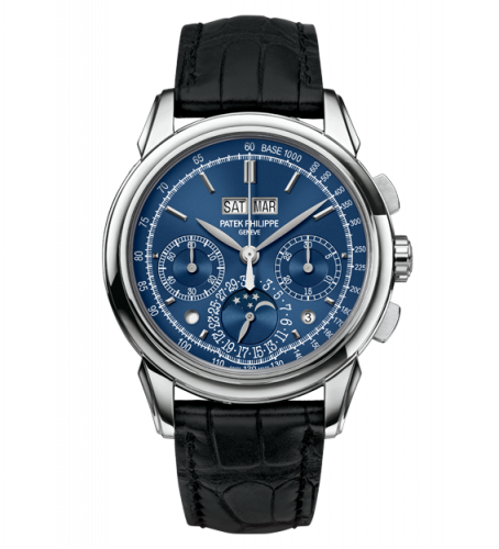 Perpetual Calendar Chronograph 5270 White Gold / Blue Double Chin