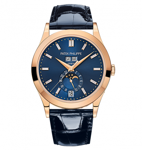 Annual Calendar 5396 Rose Gold / Blue / Baguette