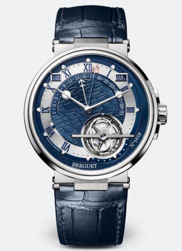 Marine Tourbillon Equation of Time 5887 Platinum / Blue / Alligator