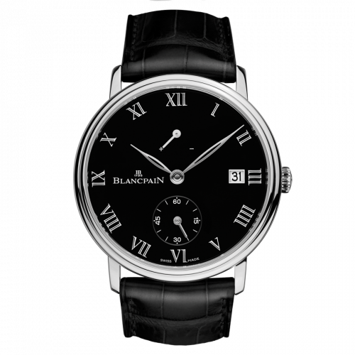 Villeret 8 Jours Manuelle Platinum / Black Enamel