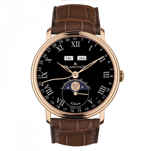 Villeret Quantieme Complet 8 Jours Red Gold / Black Enamel