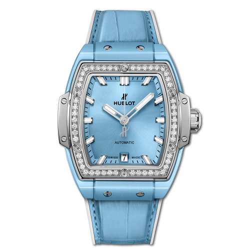 Spirit of Big Bang 39 Light Blue Ceramic / Titanium / Diamonds
