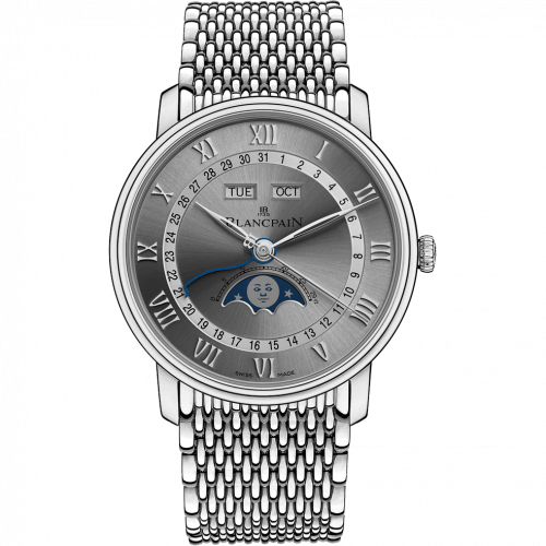 Villeret Quantième Complet 40mm Stainless Steel / Grey / Bracelet
